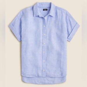 J Crew Baird McNutt Irish Linen Blue Button Down Shirt